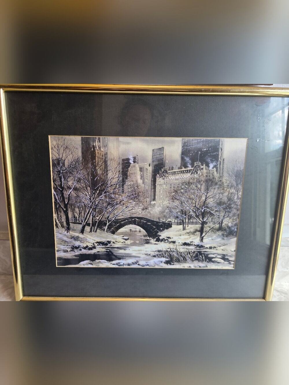 Vintage Bridge in Central Park Poster Print 14 In By 16 In